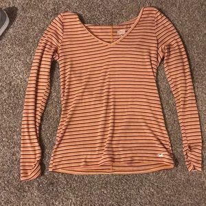 orange striped long sleeve shirt